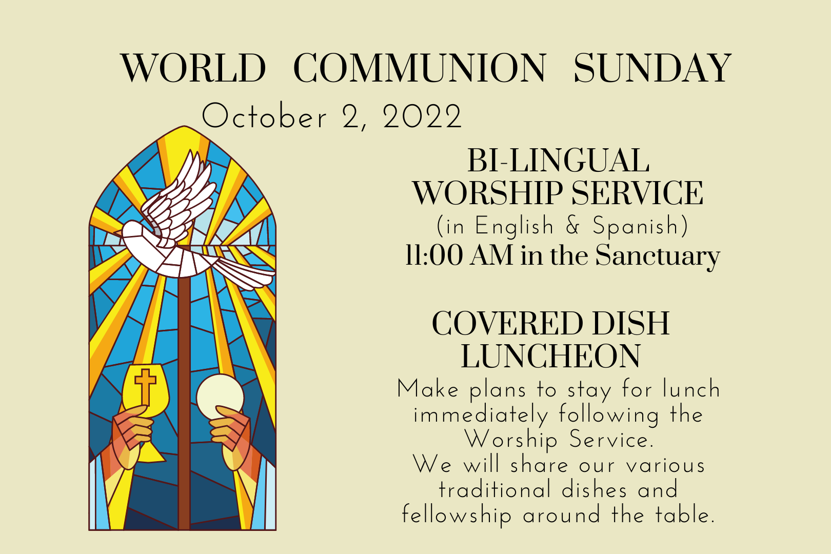 World Communion Sunday First Baptist Church of Huntersville